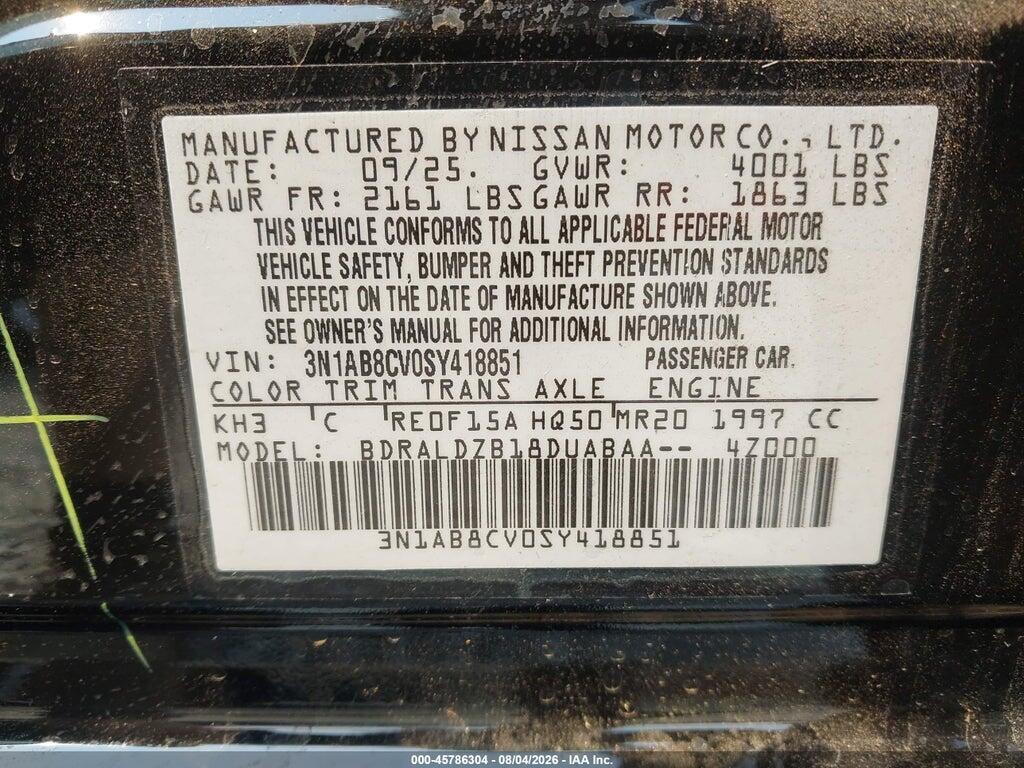3N1AB8CV0SY418851 2025 NISSAN SENTRA photo no. 9