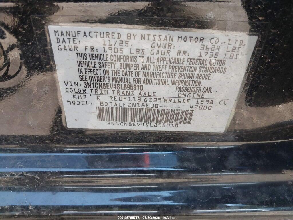 3N1CN8EV4SL895910 2025 NISSAN VERSA photo no. 9