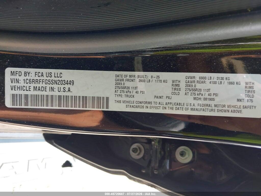 1C6RRFFG5SN203449 2025 RAM 1500 photo no. 9