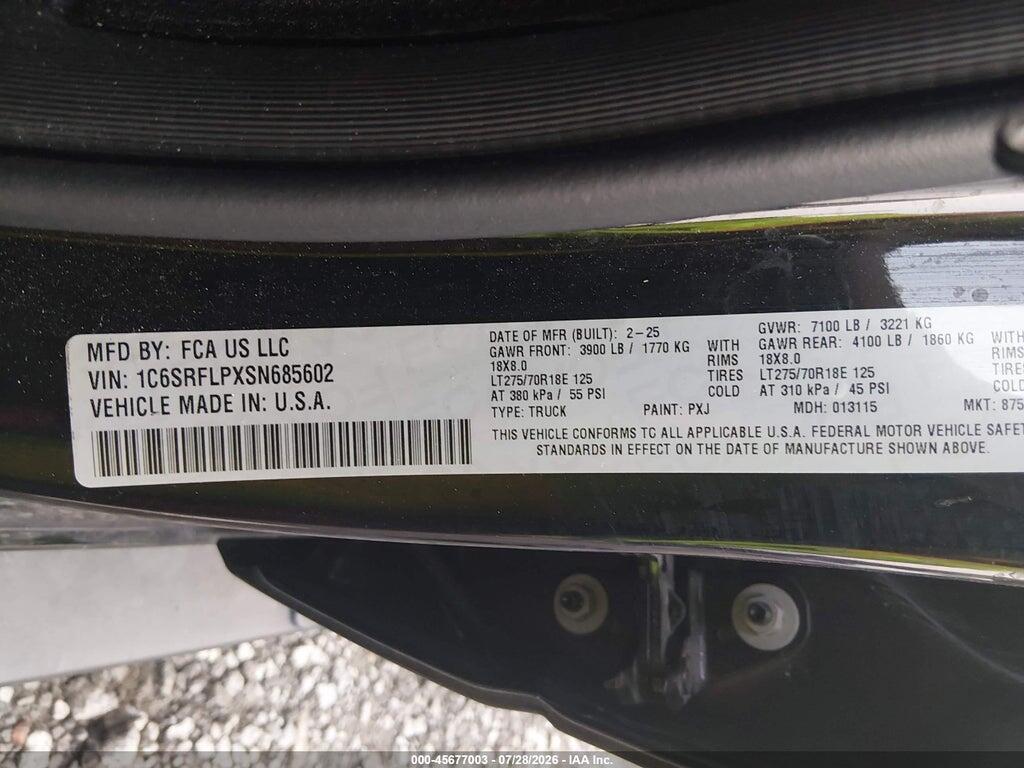 1C6SRFLPXSN685602 2025 RAM 1500 photo no. 9
