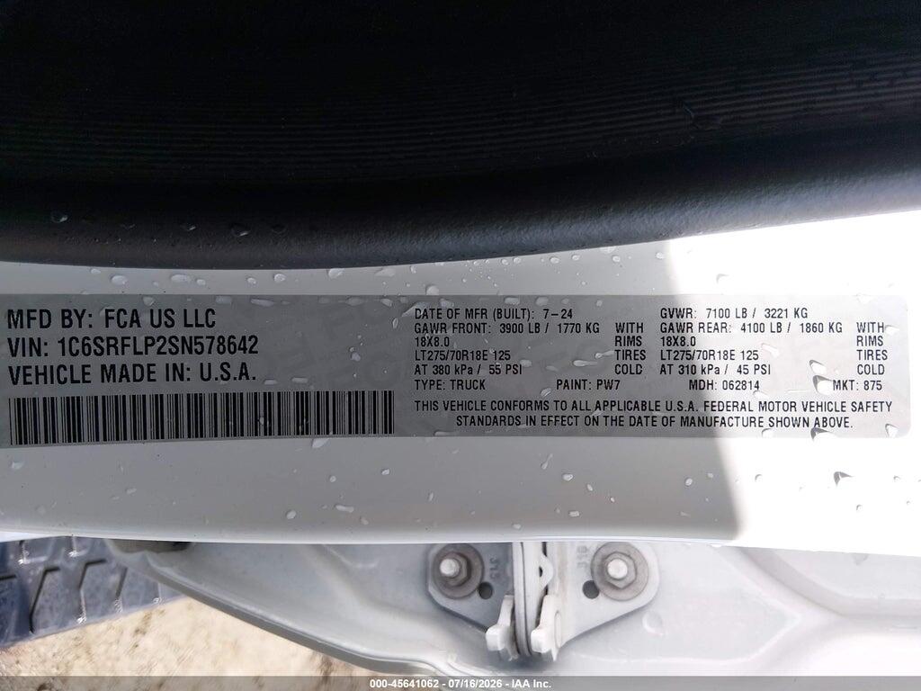 1C6SRFLP2SN578642 2025 RAM 1500 photo no. 9