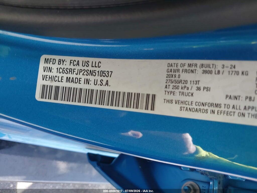 1C6SRFJP2SN510537 2025 RAM 1500 photo no. 9