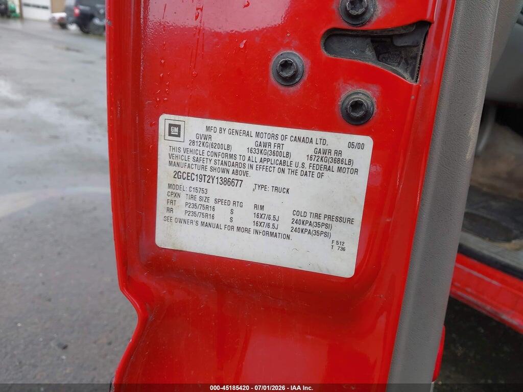 2GCEC19T2Y1386677 2000 CHEVROLET SILVERADO 1500 photo no. 9