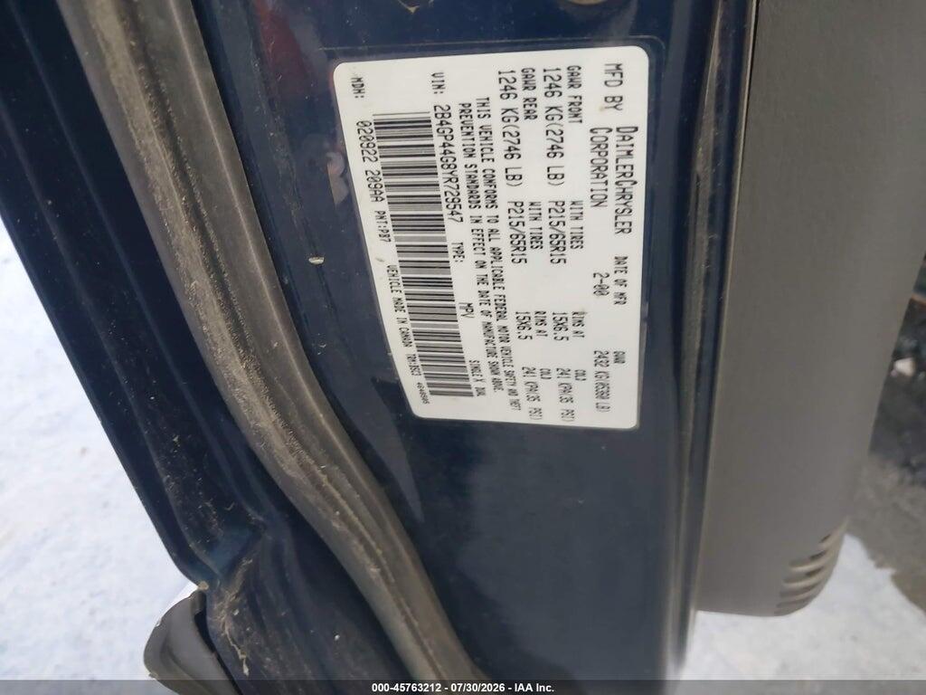 2B4GP44G8YR729547 2000 DODGE GRAND CARAVAN photo no. 9