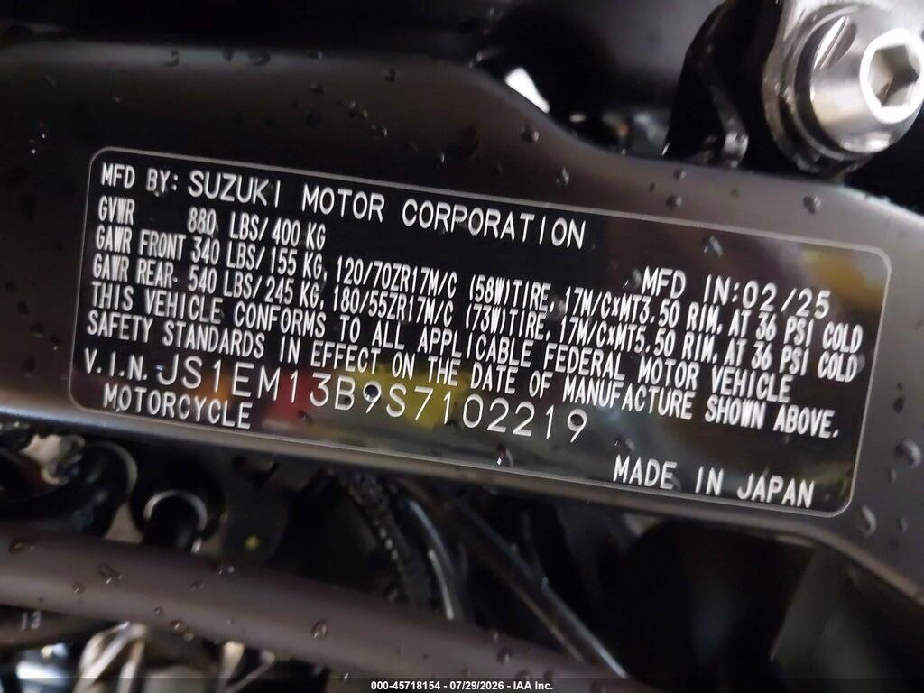 JS1EM13B9S7102219 2025 SUZUKI GSX800 photo no. 10