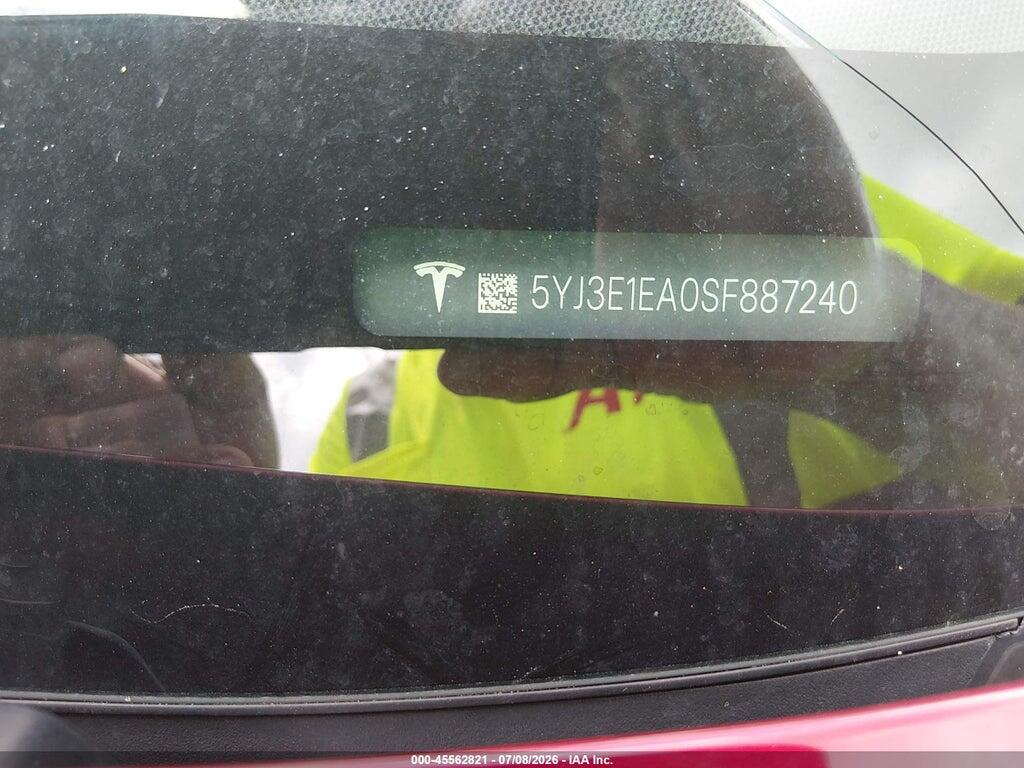 5YJ3E1EA0SF887240 2025 TESLA MODEL 3 photo no. 9