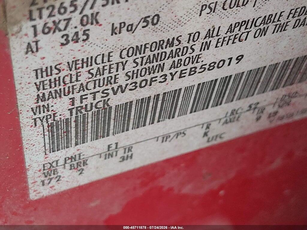 1FTSW30F3YEB58019 2000 FORD F-350 photo no. 9