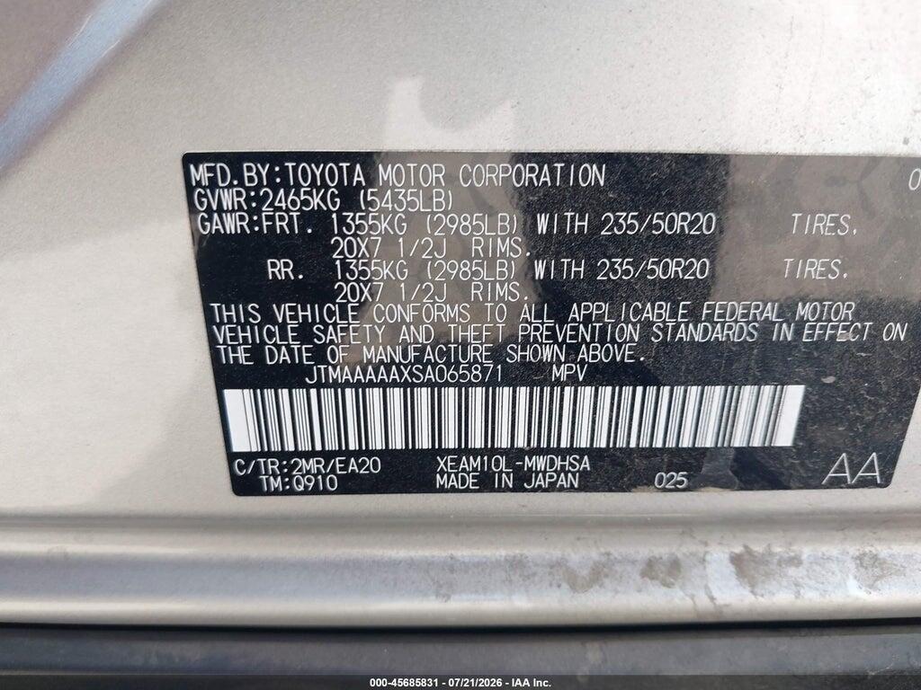 JTMAAAAAXSA065871 2025 TOYOTA BZ4X photo no. 9