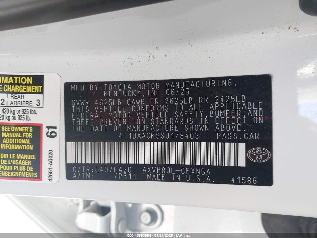 4T1DAACK9SU178403 2025 TOYOTA CAMRY photo no. 9