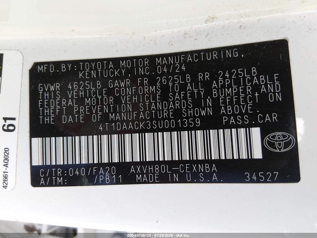 4T1DAACK3SU001359 2025 TOYOTA CAMRY photo no. 9