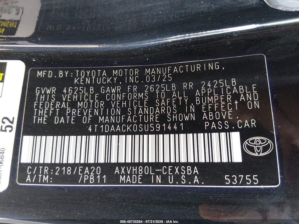 4T1DAACK0SU591441 2025 TOYOTA CAMRY photo no. 9
