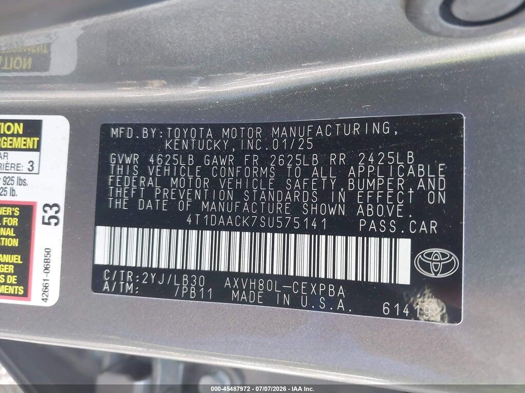 4T1DAACK7SU575141 2025 TOYOTA CAMRY photo no. 9