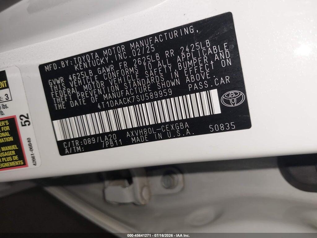 4T1DAACK7SU589959 2025 TOYOTA CAMRY photo no. 9