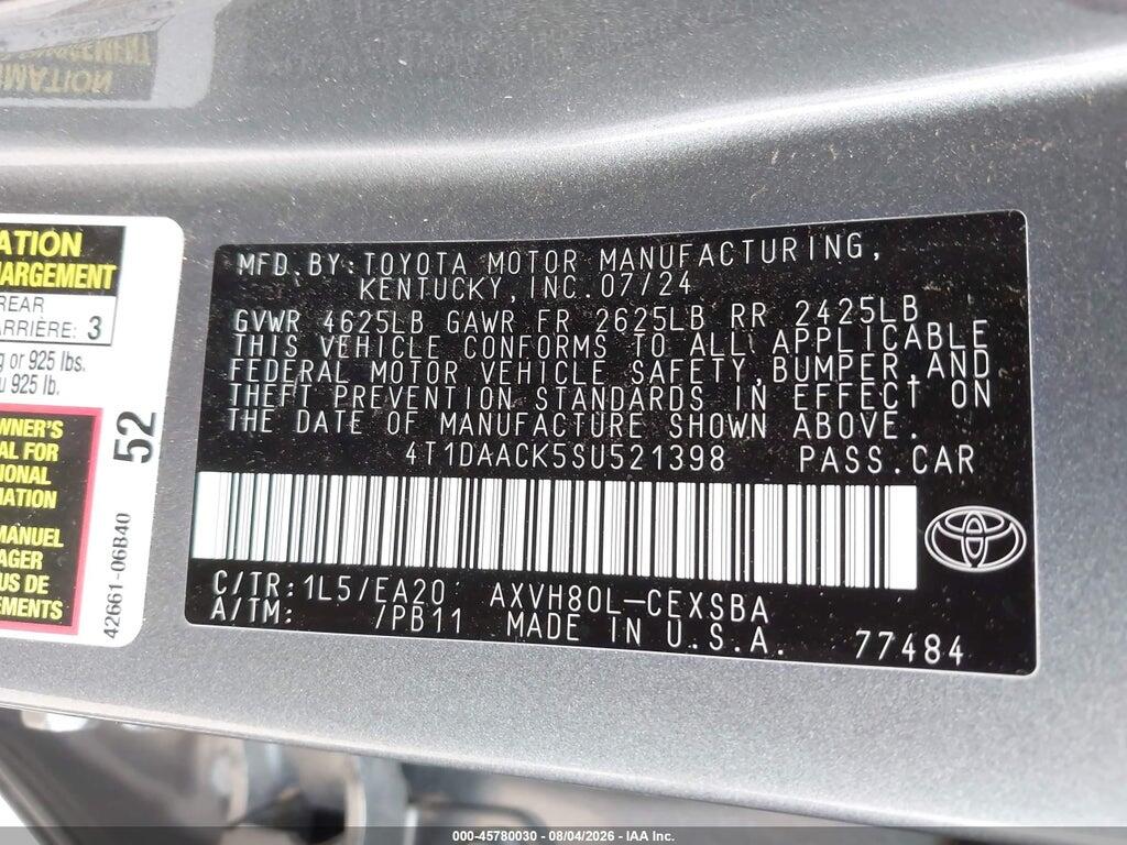 4T1DAACK5SU521398 2025 TOYOTA CAMRY photo no. 9