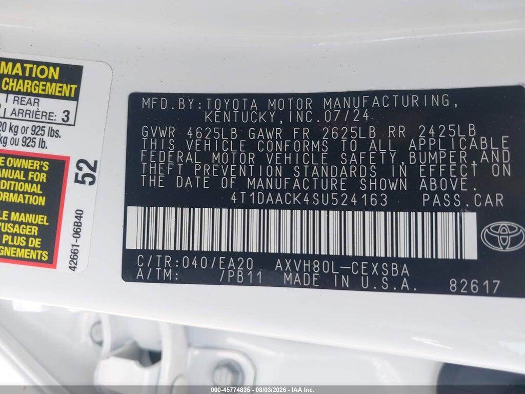 4T1DAACK4SU524163 2025 TOYOTA CAMRY photo no. 9