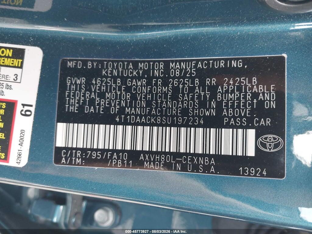 4T1DAACK8SU197234 2025 TOYOTA CAMRY photo no. 9