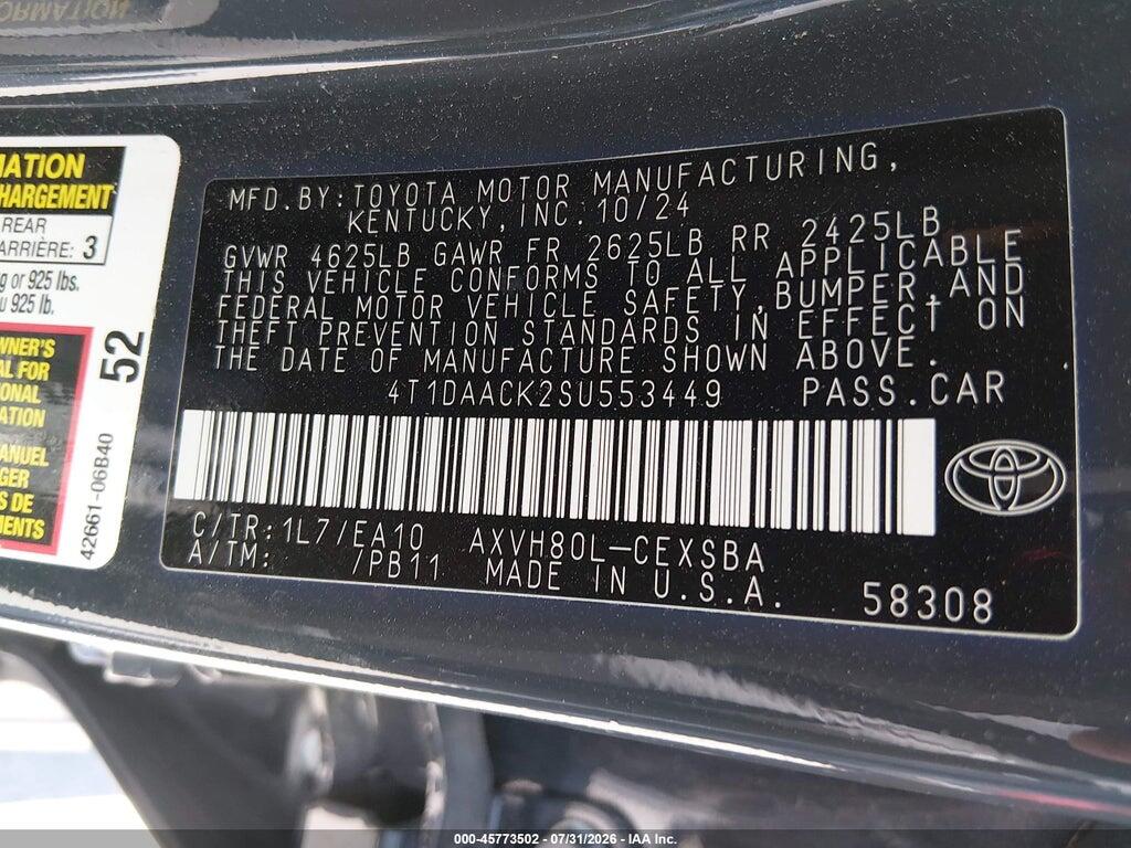 4T1DAACK2SU553449 2025 TOYOTA CAMRY photo no. 9