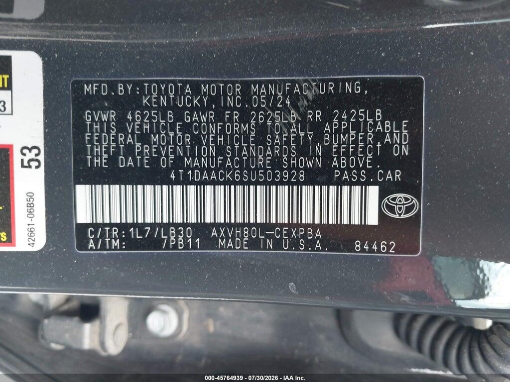 4T1DAACK6SU503928 2025 TOYOTA CAMRY photo no. 9