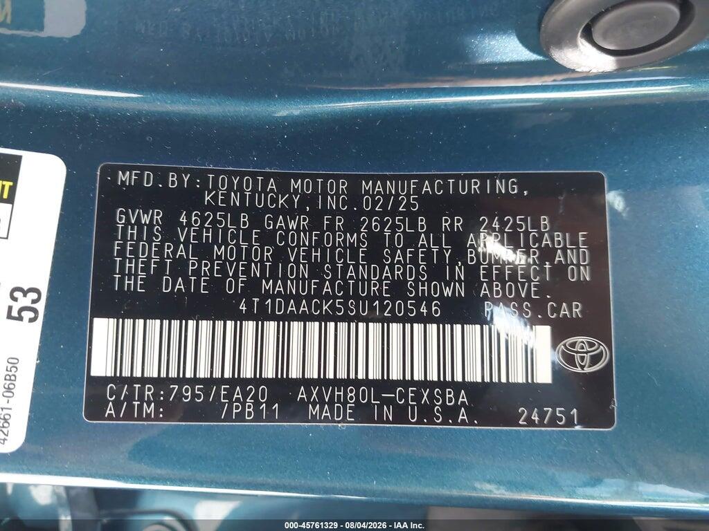4T1DAACK5SU120546 2025 TOYOTA CAMRY photo no. 9