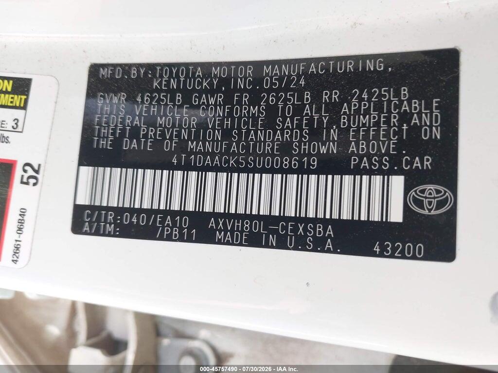 4T1DAACK5SU008619 2025 TOYOTA CAMRY photo no. 9
