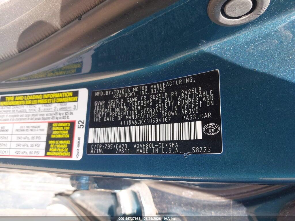 4T1DAACKXSU594167 2025 TOYOTA CAMRY photo no. 9