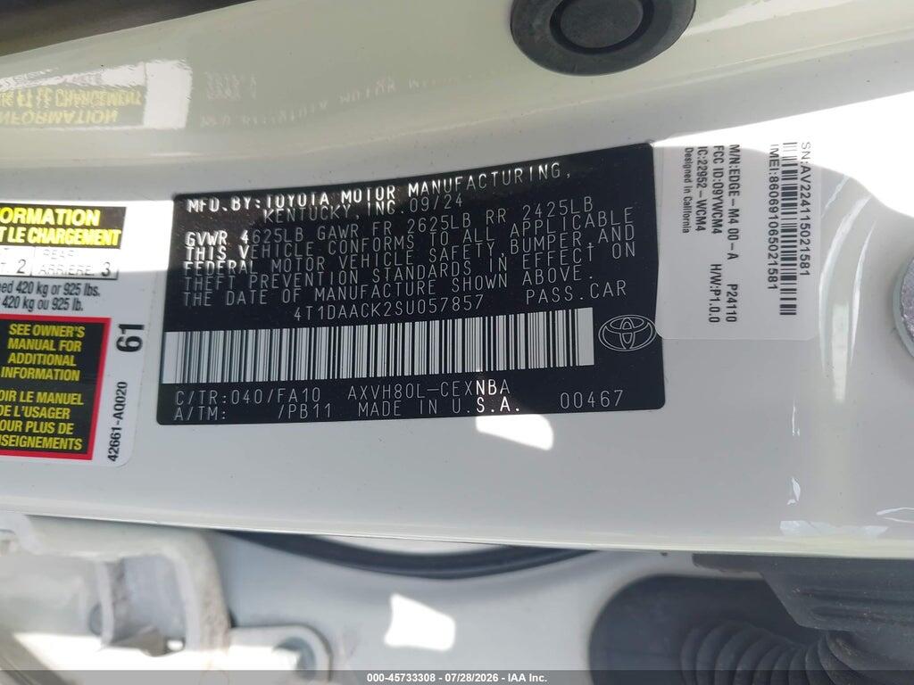 4T1DAACK2SU057857 2025 TOYOTA CAMRY photo no. 9