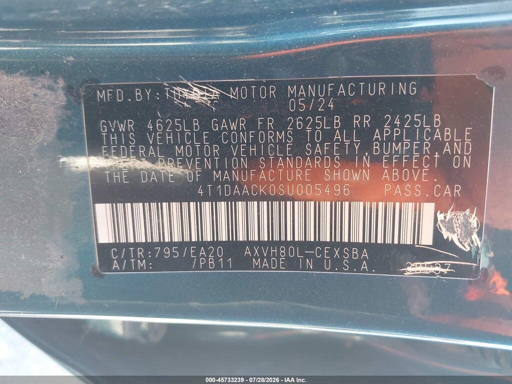 4T1DAACK0SU005496 2025 TOYOTA CAMRY photo no. 9