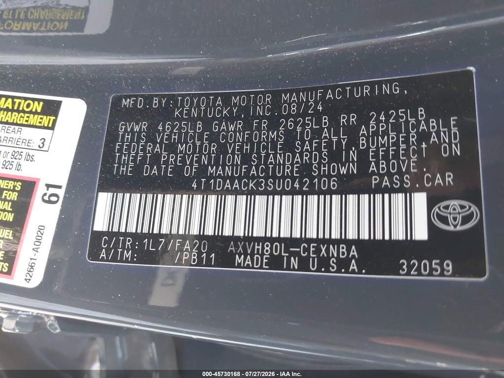 4T1DAACK3SU042106 2025 TOYOTA CAMRY photo no. 9