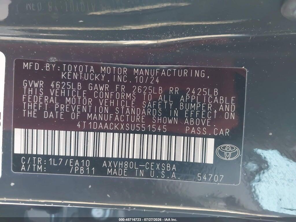 4T1DAACKXSU551545 2025 TOYOTA CAMRY photo no. 9