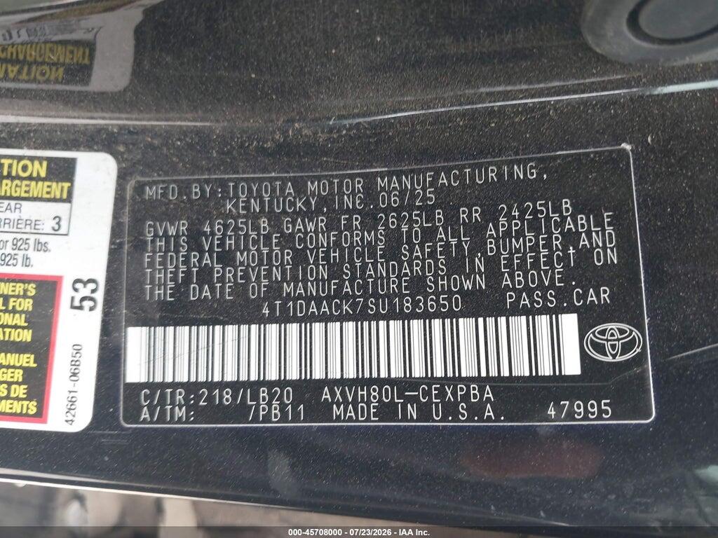 4T1DAACK7SU183650 2025 TOYOTA CAMRY photo no. 9
