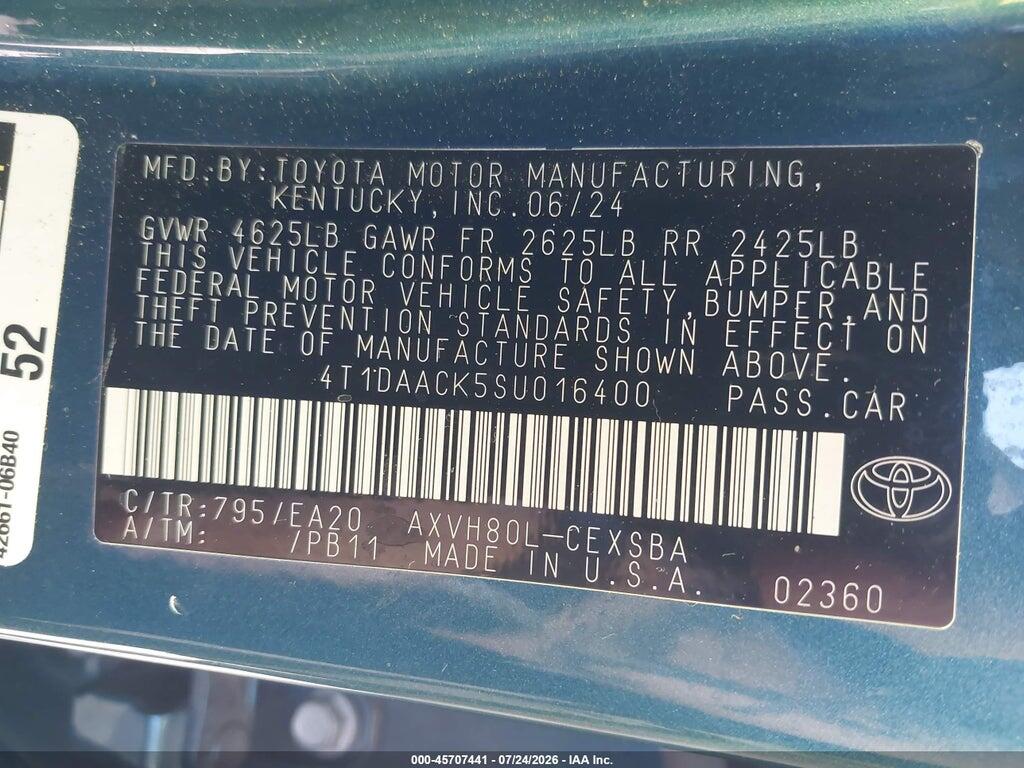 4T1DAACK5SU016400 2025 TOYOTA CAMRY photo no. 9