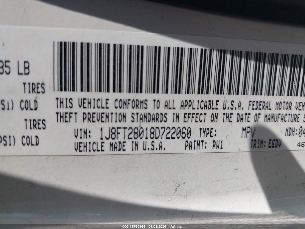 1J8FT28018D722060 2008 JEEP PATRIOT photo no. 9