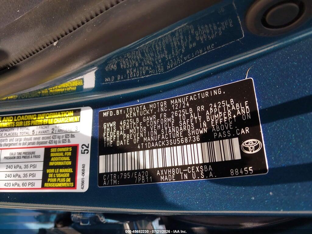 4T1DAACK3SU568736 2025 TOYOTA CAMRY photo no. 9