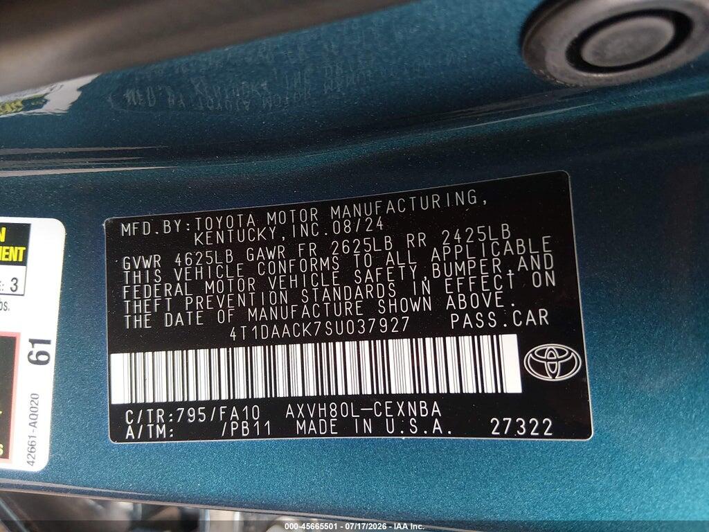4T1DAACK7SU037927 2025 TOYOTA CAMRY photo no. 9