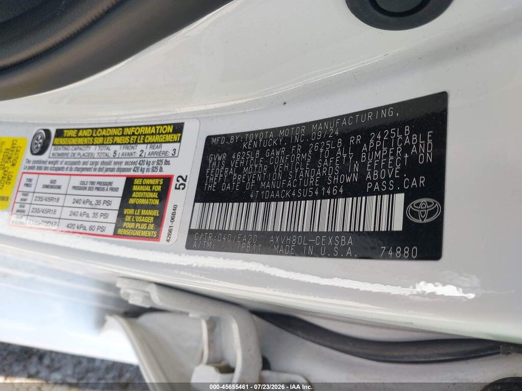 4T1DAACK4SU541464 2025 TOYOTA CAMRY photo no. 9