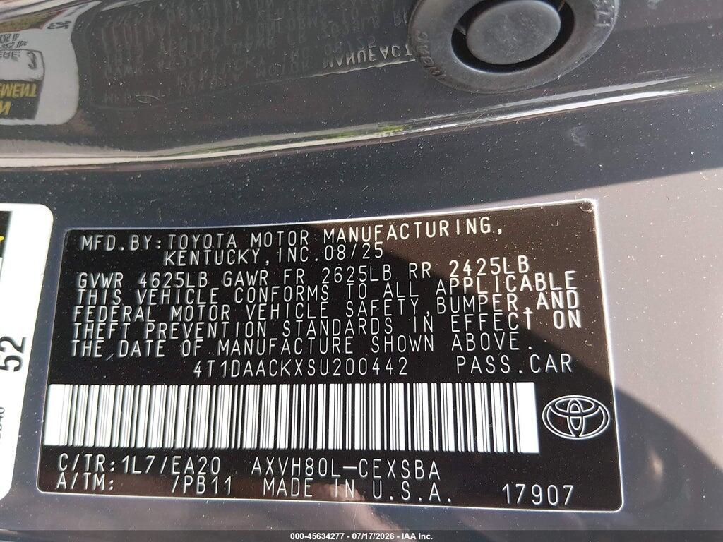 4T1DAACKXSU200442 2025 TOYOTA CAMRY photo no. 9