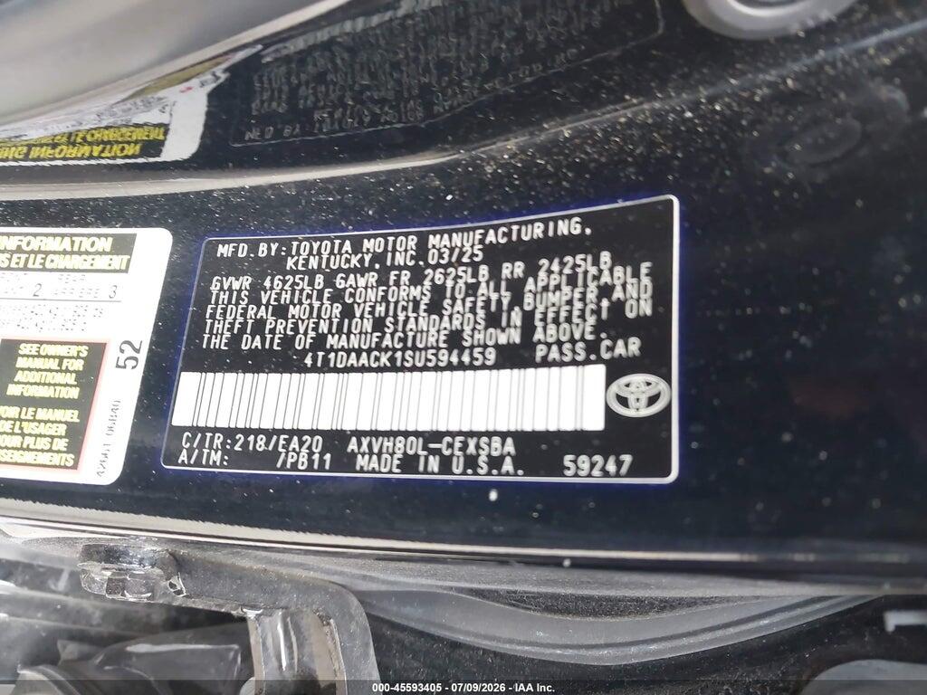 4T1DAACK1SU594459 2025 TOYOTA CAMRY photo no. 9