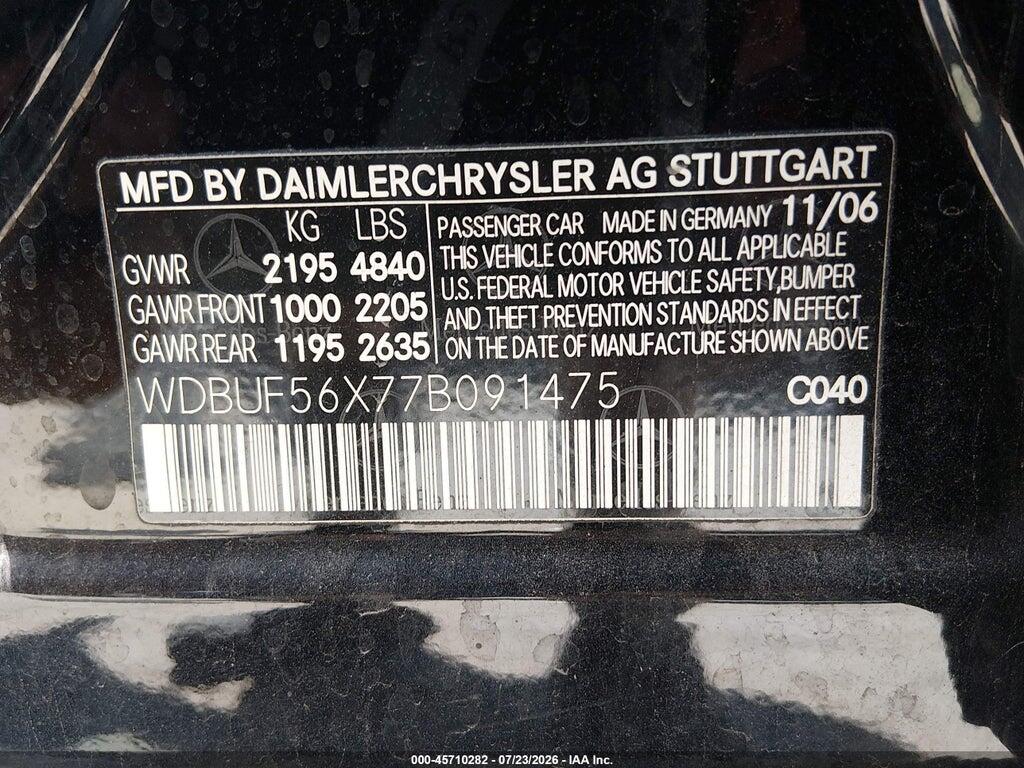 WDBUF56X77B091475 2007 MERCEDES-BENZ E 350 photo no. 9