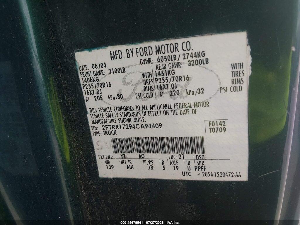 1FTRX07W7YKA15186 2000 FORD F-150 photo no. 9