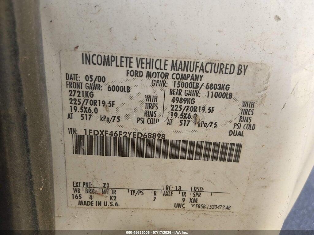 1FDXF46F2YED68898 2000 FORD F-450 photo no. 8