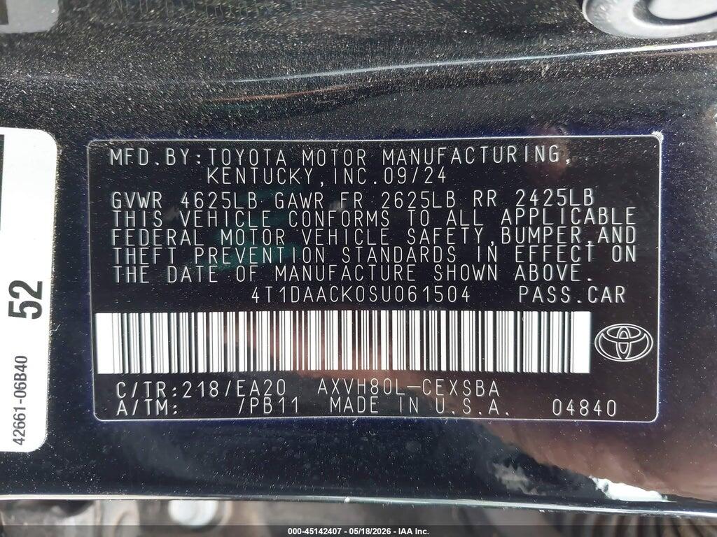4T1DAACK0SU061504 2025 TOYOTA CAMRY photo no. 9