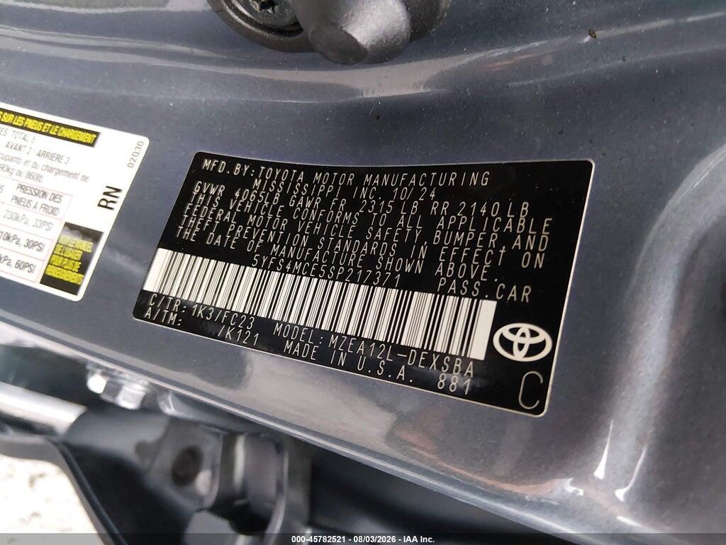 5YFS4MCE5SP217371 2025 TOYOTA COROLLA photo no. 9
