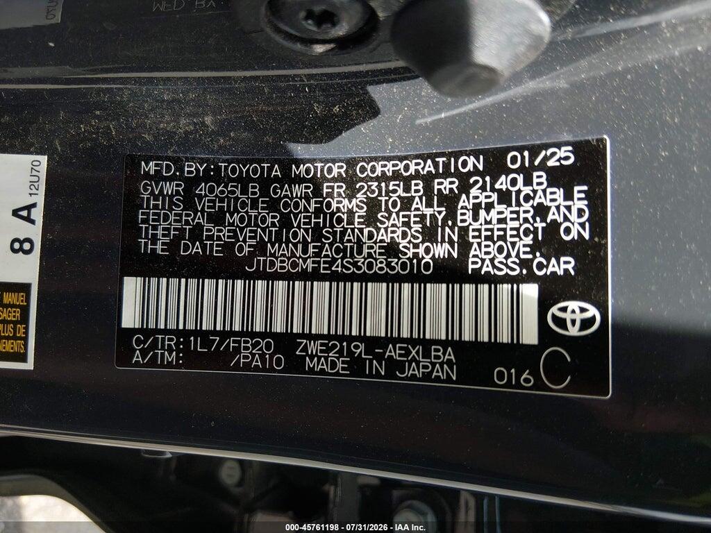 JTDBCMFE4S3083010 2025 TOYOTA COROLLA photo no. 9