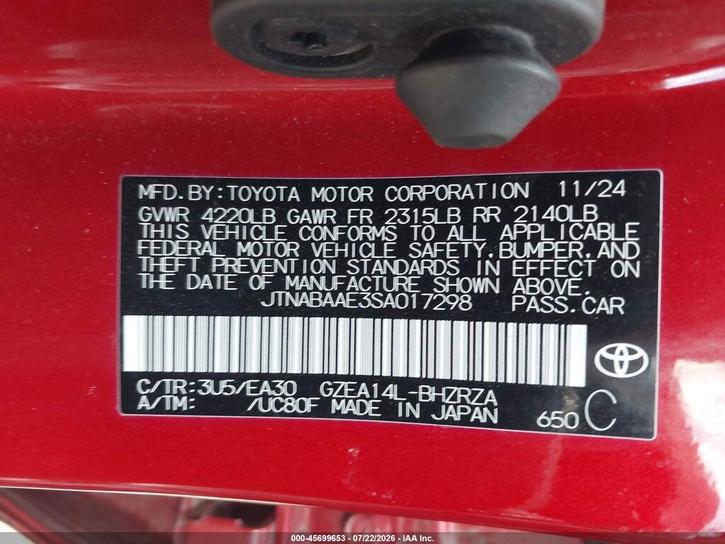 JTNABAAE3SA017298 2025 TOYOTA GR COROLLA photo no. 9