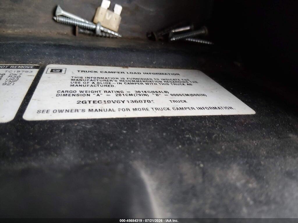 2GTEC19V6Y1360701 2000 GMC SIERRA 1500 photo no. 9