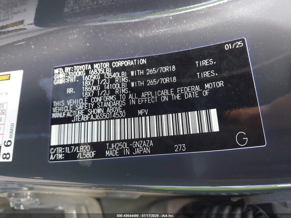 JTEABFAJ6S5014530 2025 TOYOTA LAND CRUISER photo no. 9