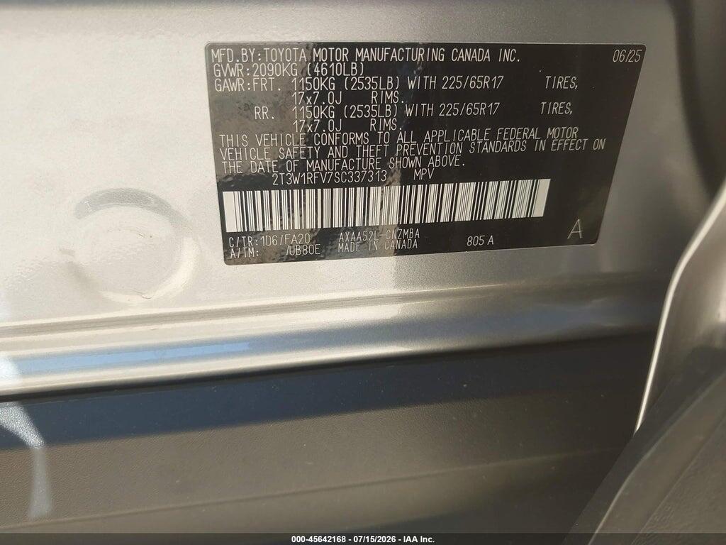 2T3W1RFV7SC337313 2025 TOYOTA RAV4 photo no. 9