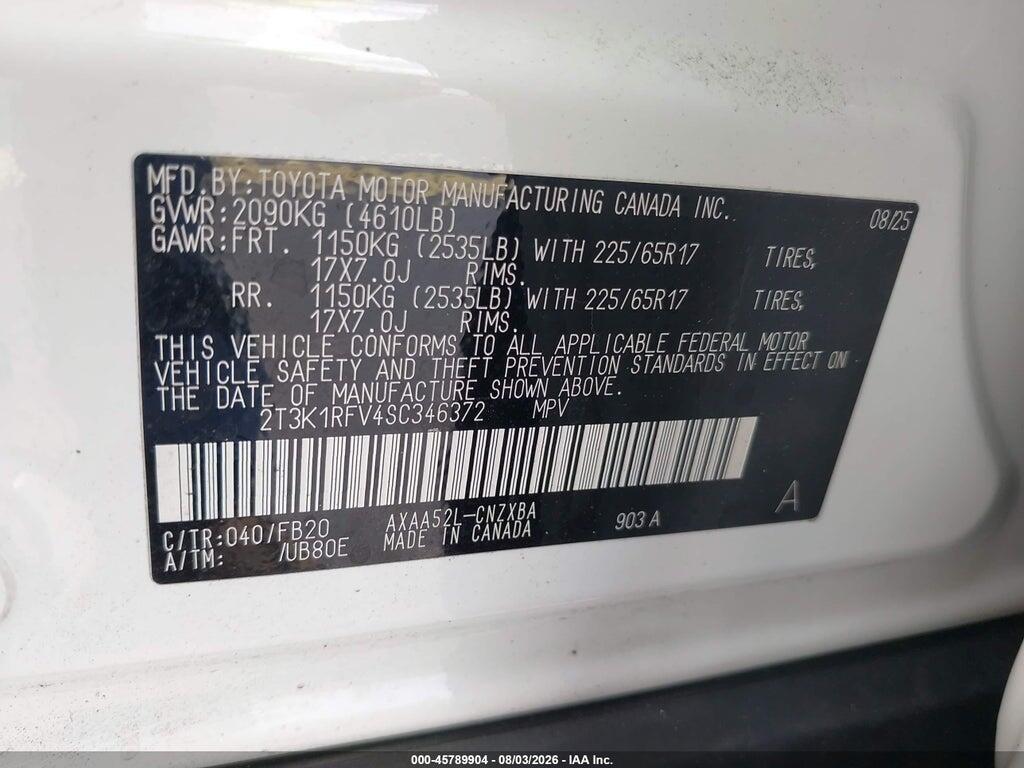 2T3K1RFV4SC346372 2025 TOYOTA RAV4 photo no. 9
