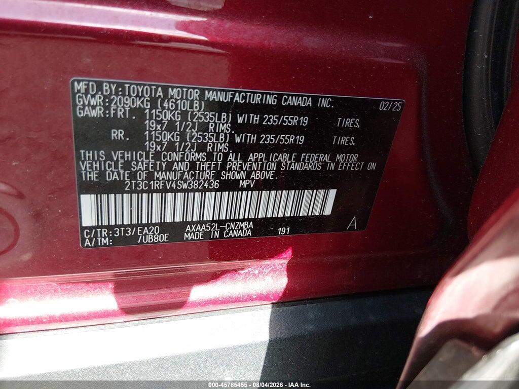 2T3C1RFV4SW382436 2025 TOYOTA RAV4 photo no. 9