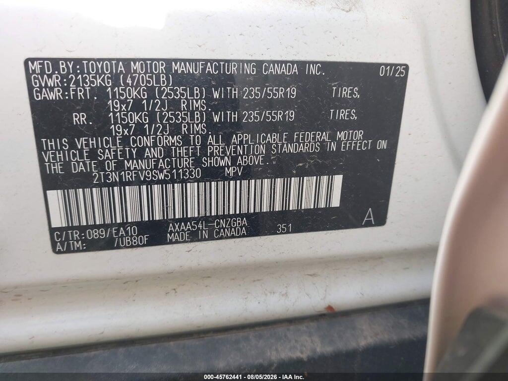 2T3N1RFV9SW511330 2025 TOYOTA RAV4 photo no. 9